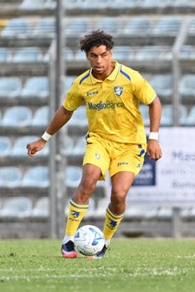 IPA87020576 - Anthony Oyono of Frosinone Calcio is in action during a preseason friendly match between Frosinone Calcio and Ascoli Calcio 1898 at the Manlio Scopigno Central Italy Stadium on July 26, 2026, in Rieti, Italy.  Copyright: xDomenicoxCippitelli IPAxSportx xx 87020576