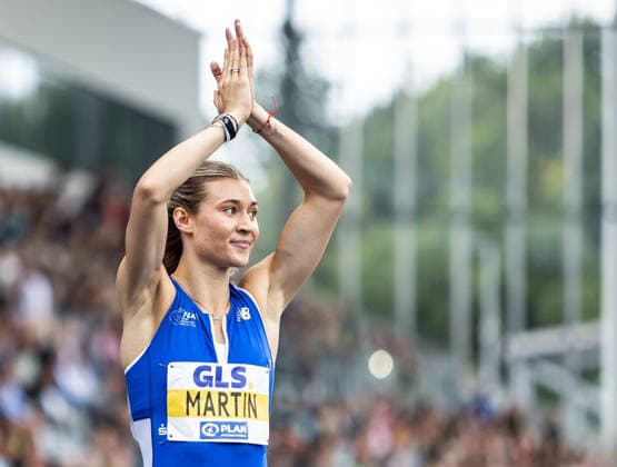Deutsche Leichtathletik-Meisterschaften; Bochum-Wattenscheid, 26.07.2026 Johanna Martin (1. LAV Rostock) wird Deutsche Meisterin über 400m der Frauen; Deutsche Leichtathletik-Meisterschaften am 26.07.2026 im Lohrheidestadion in Bochum-Wattenscheid (Nordrhein-Westfalen). *** German Track and Field Championships, Bochum-Wattenscheid, July 26, 2026: Johanna Martin of LAV Rostock becomes the women’s 400-meter German champion at the German Track and Field Championships on July 26, 2026, at Lohrheidestadion in Bochum-Wattenscheid, North Rhine-Westphalia Copyright: xBEAUTIFULxSPORTS R.xSchmittx