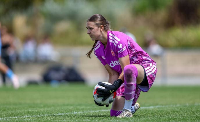 GER, Frankfurt, Eintracht Frankfurt II vs Viktoria Berlin, Vorbereitung, Fussball, DFB, Spielzeit 2026 2027, Sportpark Preungesheim, Testspiel im Bild: Katharina Jeppe (Eintracht Frankfurt Frauen II 30) DFB DFL REGULATIONS PROHIBIT ANY USE OF PHOTOGRAPHS AS IMAGE SEQUENCES AND OR QUASI-VIDEO, 26.07.2026 *** GER, Frankfurt, Eintracht Frankfurt II vs. Viktoria Berlin, Preseason, Soccer, DFB, 2026–2027 Season, Sportpark Preungesheim, Photo of the Friendly Match by Katharina Jeppe, Eintracht Frankfurt Women’s II, 30. DFB DFL REGULATIONS PROHIBIT ANY USE OF PHOTOGRAPHS AS IMAGE SEQUENCES AND OR QUASI-VIDEO, July 26, 2026 Copyright: HMBxMedia HendrikxHamelau