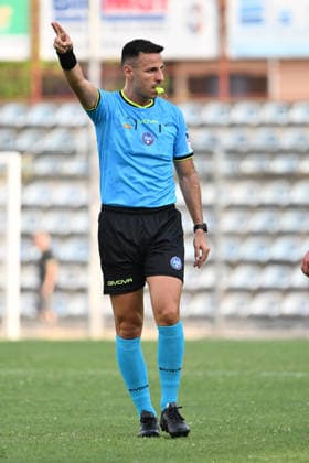 IPA87020586 - Referee Leonardo Di Mario during a preseason friendly match between Frosinone Calcio and Ascoli Calcio 1898 at the Manlio Scopigno Central Italy Stadium on July 26, 2026, in Rieti, Italy.  Copyright: xDomenicoxCippitelli IPAxSportx xx 87020586