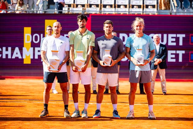 July 26, 2026, Cascais, Lisbon, Portugal: Orlando LUZ Rafael MATOS and Titouan Droguet Kyrian Jacquet during the doubles final of the Millennium Estoril Open at the Estoril Tennis Club on july 26, 2026 in Estoril, Cascais, Portugal. Tennis 2026: Millennium Estoril Open - Titouan Droguet Kyrian Jacquet 2 Vs 1 Orlando Luz Rafael Matos  - ZUMAr200 20260726_zsp_r200_017 Copyright: xNunoxReisinhox