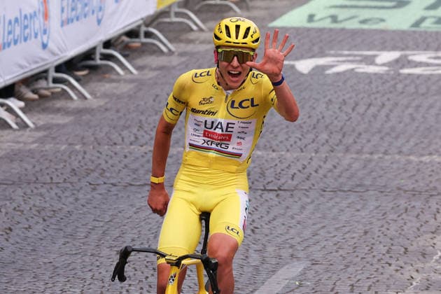Paris, France Winner Tour de France 2026 Tadej Pogacar (UAE Team Emirates XRG) (SLO) celebrates in the yellow jerseythe Champs-ElysÃ es, the start Stage 21 of the Tour de France 2026 from Thoiry to Paris (Champs-ElysÃ es) on July 26, 2026, in Paris, France *** Paris, France — Tadej Pogacar of UAE Team Emirates (XRG SLO), winner of the 2026 Tour de France, celebrates in the yellow jersey on the Champs-Élysées, the start of Stage 21 of the 2026 Tour de France from Thoiry to the Champs-Élysées in Paris on July 26, 2026, in Paris, France Copyright: HMBxMedia JoaquimxFerreira