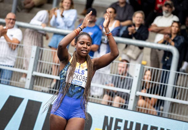 Deutsche Leichtathletik-Meisterschaften; Bochum-Wattenscheid, 26.07.2026 Judith Bilepo Mokobe (USC Mainz) wird Deutsche Meisterin über 200m der Frauen; Deutsche Leichtathletik-Meisterschaften am 26.07.2026 im Lohrheidestadion in Bochum-Wattenscheid (Nordrhein-Westfalen). *** German Track and Field Championships, Bochum-Wattenscheid, July 26, 2026: Judith Bilepo Mokobe of USC Mainz becomes the women’s 200-meter German champion at the German Track and Field Championships on July 26, 2026, at Lohrheidestadion in Bochum-Wattenscheid, North Rhine-Westphalia Copyright: xBEAUTIFULxSPORTS R.xSchmittx