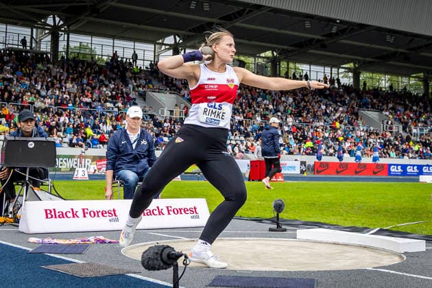 Deutsche Leichtathletik-Meisterschaften; Bochum-Wattenscheid, 26.07.2026 Kugelstoßen mit Chantal Rimke (VfB Stuttgart 1893); Deutsche Leichtathletik-Meisterschaften am 26.07.2026 im Lorheide-Stadion, Bochum-Wattenscheid (Nordrhein-Westfalen). *** German Track and Field Championships, Bochum Wattenscheid, July 26, 2026—Shot put featuring Chantal Rimke of VfB Stuttgart 1893. German Track and Field Championships on July 26, 2026, at Lorheide Stadium, Bochum-Wattenscheid, North Rhine-Westphalia Copyright: xBEAUTIFULxSPORTS LeahxKohringx