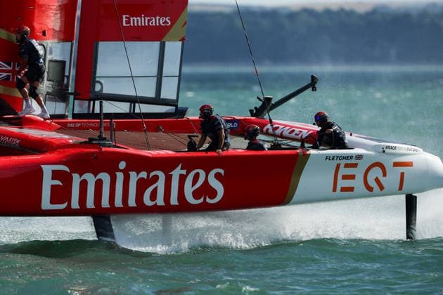 RECORD DATE NOT STATED 26th July 2026; Southsea Common, Portsmouth, Hampshire, England; Emirates Sail Great Britain Grand Prix, Day Two; Emirates GBR SailGP Team in action HenningxvonxJagow