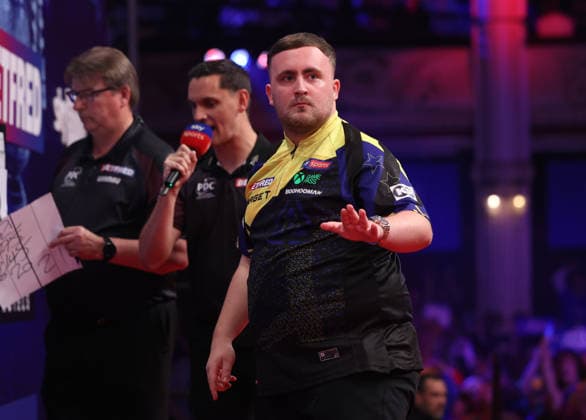 World Matchplay Darts 2026 FINAL Luke Littler during the World Matchplay Darts Final at Winter Gardens, Blackpool, UK on 26 July 2026. Blackpool Winter Gardens UK Editorial use only , Copyright: xChrisxSargeantx PSI-24532-0150