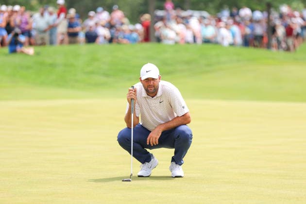 Scottie Scheffler of the United States lines up a putt on the first green during the final round of the 2026 3M Open at TPC Twin Cities on July 26, 2026 in Blaine, Minnesota. CSM Blaine USA - ZUMAc04_ 20260726_zma_c04_027 Copyright: xStevenxGarciax