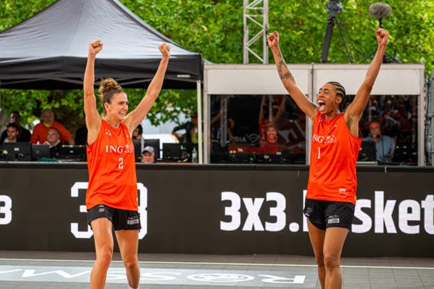 SVD 49 Dortmund (orange) gegen Wedel (schwarz) - Finale Frauen - 3x3 Basketball - Die Finals 2026 (26.07.2026, Neues Rathaus (Hannover, GER), *** SVD 49 Dortmund (orange) vs. Wedel (black) Women s 3x3 Basketball Final, The Finals 2026, July 26, 2026, New City Hall, Hanover, GER, Copyright: xJanxGuentherx