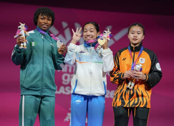 Commonwealth Games Glasgow 2026 - Weightlifting Mirabai Chanu Saikhom of India wins the gold medal in the women s 48kg weightlifting event at the SEC Armadillo in Glasgow, Scotland, United Kingdom. Glasgow Scotland United Kingdom  Copyright: xRanjithxKumarx originalFilename:kumar-commonwe260726_npeXL.jpg