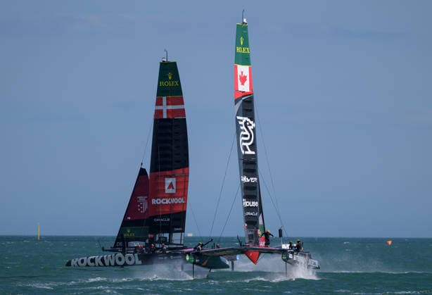 Rolex SailGP Championship Rockwool Denmark and Northstar Canada during the 2026 Rolex SailGP Championship on The Solent, Portsmouth 26 07 2026 UK Newspapers OUT Copyright: xGraemexWilcocksonx FIL-23672-0064