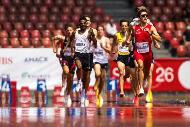 Swiss Athletics Championships, 26.07.2026 ZURICH, SWITZERLAND - JULY 26: final straight of the mens 1500 m final. Eric Huanca Quispe (VIGOR Ligornetto) leads ahead of Wondimu Bussy (Stade Geneve) and Julien Stalhandske (Stade Geneve) at the Swiss Athletics Championships on July 26, 2026 in Zurich, Switzerland. *** Swiss Athletics Championships, July 26, 2026, ZURICH, SWITZERLAND JULY 26: The final straight of the men’s 1,500-meter final. Eric Huanca Quispe of VIGOR Ligornetto leads ahead of Wondimu Bussy of Stade Genève and Julien Stalhandske of Stade Genève at the Swiss Athletics Championships on July 26, 2026 in Zurich, Switzerland Copyright: xBEAUTIFULxSPORTS UlfxSchillerx