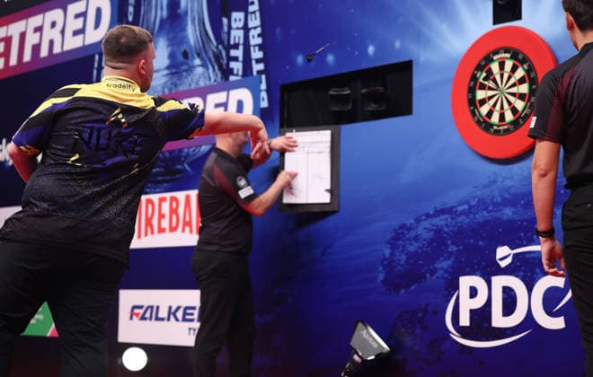 World Matchplay Darts 2026 FINAL Luke Littler during the World Matchplay Darts Final at Winter Gardens, Blackpool, UK on 26 July 2026. Blackpool Winter Gardens UK Editorial use only , Copyright: xChrisxSargeantx PSI-24532-0178