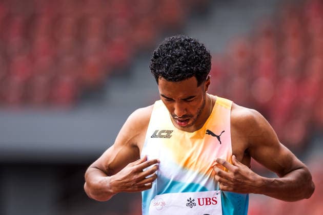 Swiss Athletics Championships, 26.07.2026 ZURICH, SWITZERLAND - JULY 26: William Jeff Reais (LC Zuerich) prepares for the mens 200 m at the Swiss Athletics Championships on July 26, 2026 in Zurich, Switzerland. *** Swiss Athletics Championships, July 26, 2026, Zurich, Switzerland William Jeff Reais of LC Zurich prepares for the men s 200-meter race at the Swiss Athletics Championships on July 26, 2026, in Zurich, Switzerland Copyright: xBEAUTIFULxSPORTS UlfxSchillerx