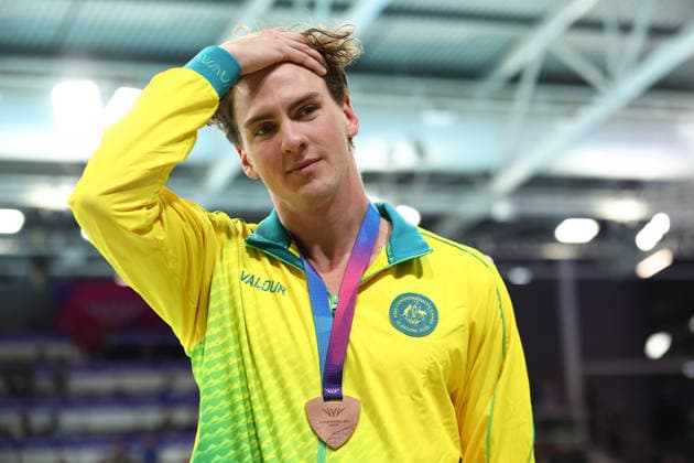 July 26, 2026, Glasgow, Scotland, Great Britain: JAMIE JACK of Australia poses with the bronze medal during the Swimming Men s 50m Freestyle Medal Ceremony of the Commonwealth Games Glasgow 2026 at the Tollcross International Swimming Centre in Glasgow, Scotland. Commowealth Games 2026: Swimming  - ZUMAc179 20260726_zep_c179_130 Copyright: xMickaelxChavetx