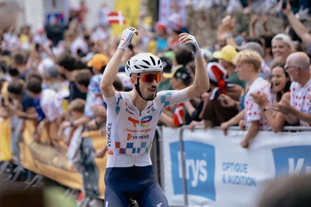 Paris, France, July 26, 2026 - French rider Joris Delbove cycles up Rue Lepic on the ascent of the Butte de Montmartre during the 21st stage of the 113th edition of the Tour de France cycling race, 88,7 km starting and finishing in Paris TOUR DE FRANCE, VELO  Copyright: xAlexisxSciardx