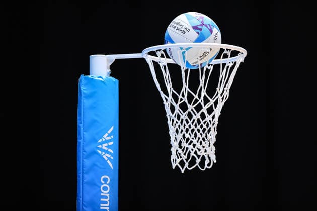 General view of netball and hoop, New Zealand Silver Ferns v Jamaica, pool B netball match of the 2026 Glasgow Commonwealth Games at OVO Hydro, Glasgow, Scotland on Sunday 26 July 2026. Photo: Simon Stacpoole Glasgow Scotland Copyright: xx