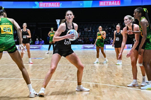 New Zealand Silver Ferns v Jamaica Netball Georgia Heffernan of New Zealand, New Zealand Silver Ferns v Jamaica, pool B netball match of the 2026 Glasgow Commonwealth Games at OVO Hydro, Glasgow, Scotland on Sunday 26 July 2026. Photo: Jayne Russell Glasgow Scotland Copyright: xx