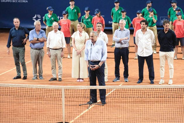 TENNIS - International Tennis Tournaments - 37th Palermo Ladies Open ? Singles Final Photo by IPA ABACAPRESS.COM87027748 - Palermo, Italy, July 2026. Country Time Club, women’s singles final at the 2026 Palermo Ladies Open, a professional women’s tennis tournament on the WTA, Tennis Damen 125 circuit. Pictured: Roberto Lagalla, Mayor of Palermo Palermo Italy  Copyright: xIPAxSport ABACAx