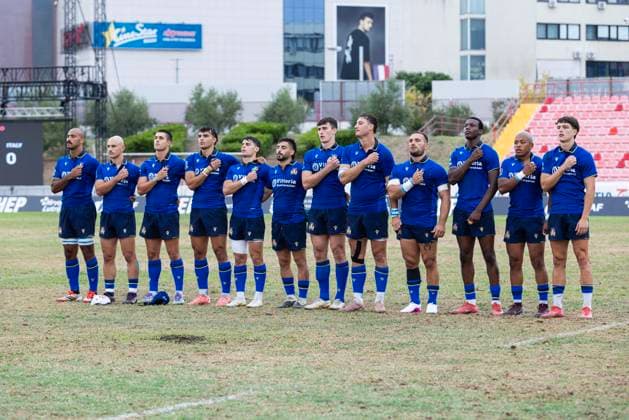 July 26, 2026, Split, Dalmatia, Croatia: RUGBY EUROPE SEVENS MEN S CHAMPIONSHIP SERIES 2026 - SPLIT FINAL match between the France and Italy. On photo Italy TEAM. RUGBY EUROPE SEVENS MEN s CHAMPIONSHIP SERIES 2026 - SPLIT FINAL: France Vs Italy 43:0  - ZUMAp210 20260726_zsp_p210_015 Copyright: xMajaxPrgometx