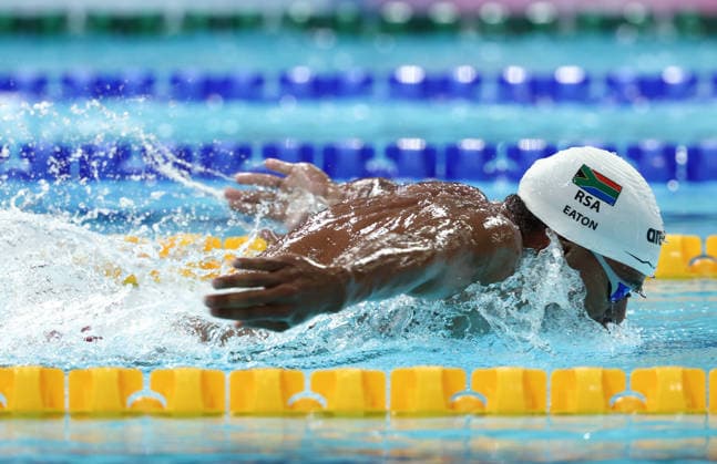 July 26, 2026, Glasgow, Scotland, Great Britain: JARDEN EATON of South Africa warms up ahead of the Swimming session on Day 3 at the Commonwealth Games Glasgow 2026 at the Tollcross International Swimming Centre in Glasgow, Scotland. Glasgow Great Britain - ZUMAc179 20260726_zep_c179_202 Copyright: xMickaelxChavetx