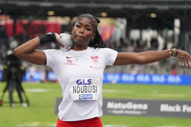 Leichtathletik, Athletics, Track and Field,, Leichtathletik DM 2026 , 25.07-26.07.2026, Lohrheidestadion Bochum-Wattenheid Kugelstossen Frauen ,Nina NDubuisi SG Schorndorf 1846 Copyright Gladys Chai von der Laage *** Track and Field, Athletics, Track and Field, 2026 German Track and Field Championships, July 25–26, 2026, Lohrheidestadion, Bochum, Wattenheid, Women’s Shot Put, Nina NDubuisi, SG Schorndorf 1846, Copyright Gladys Chai von der Laage