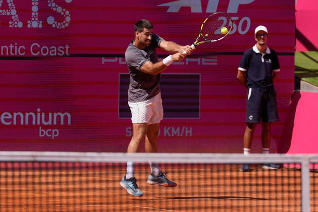July 26, 2026, Estoril, Portugal: Orlando Luz plays during the doubles final of Millennium Estoril Open ATP, Tennis Herren Tour 250 tennis tournament at the Clube de Tenis do Estoril. Final score: Titouan Droguet Kyrian Jacquet 2:1 Orlando Luz Rafael Matos Titouan Droguet Kyrian Jacquet Vs Orlando Luz Rafael Matos In Estoril, Portugal - 26 Jul 2026  - ZUMAs197 20260726_aaa_s197_171 Copyright: xBrunoxdexCarvalhox