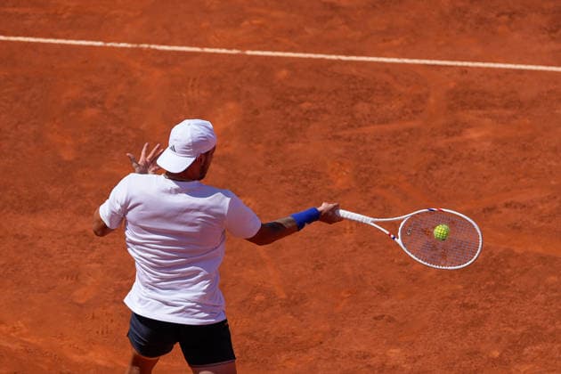 July 26, 2026, Estoril, Portugal: Kyrian Jacquet plays during the doubles final of Millennium Estoril Open ATP, Tennis Herren Tour 250 tennis tournament at the Clube de Tenis do Estoril. Final score: Titouan Droguet Kyrian Jacquet 2:1 Orlando Luz Rafael Matos Estoril Portugal - ZUMAs197 20260726_aaa_s197_189 Copyright: xBrunoxdexCarvalhox