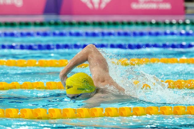 July 26, 2026, Glasgow, Scotland, Great Britain: EDWARD SOMMERVILLE of Australia in the Swimming Men s 4 x 200m Freestyle Relay Final of the Commonwealth Games Glasgow 2026 at the Tollcross International Swimming Centre in Glasgow, Scotland. Commowealth Games 2026: Swimming  - ZUMAc179 20260726_zep_c179_487 Copyright: xMickaelxChavetx