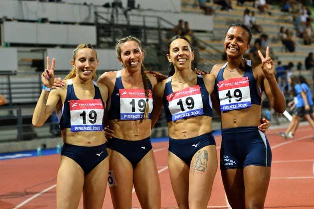TRACK AND FIELD - National Track and Field Teams - 2026 Italian Senior Track Championships Photo by IPA ABACAPRESS.COM87029659 - Team CUS Pro Patria Milano wins the women s 4x400m relay at the 2026 Italian National Track and Field Championships, held in Florence, Italy, on July 26, 2026 Firenze Italy  Copyright: xIPAxSport ABACAx