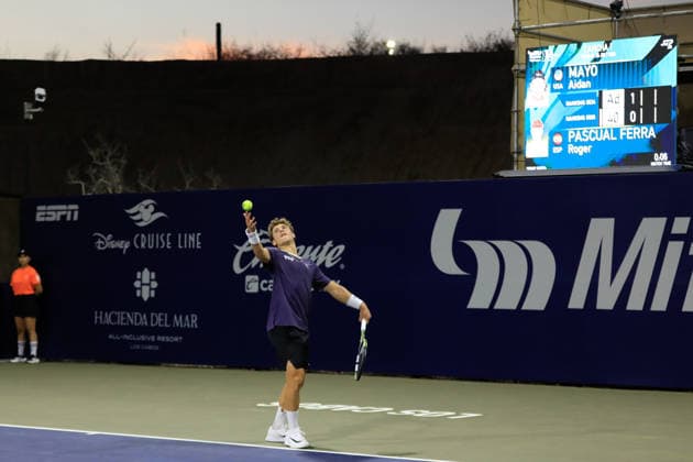 LOS CABOS TENNIS OPEN 2026 LOS CABOS TENNIS OPEN 2026 AIDAN MAYO VS ROGER PASCUAL FERRA 26072026 LOS CABOS, BAJA CALIFORNIA, MEXICO. Action photo of Roger Pascual Ferra of Spain, during qualy game of the Los Cabos Tennis Open 2026 held at the Cabo Sports Complex in Baja California, Mexico. Foto de accion de Roger Pascual Ferra de Espana, durante juego clasificatorio del Los Cabos Tennis Open 2026 celebrado en el Cabo Sports Complex de Baja California, Mexico. PHOTO BY IMAGENSHOP AGENCIA FOTOGRAFICA LOS CABOS BAJA CALIFORNIA MEXICO *** LOS CABOS TENNIS OPEN 2026 LOS CABOS TENNIS OPEN 2026 AIDAN MAYO VS ROGER PASCUAL FERRA 07 26 2026 LOS CABOS, BAJA CALIFORNIA, MEXICO Action photo of Roger Pascual Ferra of Spain during a qualifying match at the 2026 Los Cabos Tennis Open held at the Cabo Sports Complex in Baja California, Mexico Action photo of Roger Pascual Ferra of Spain, during a qualifying match at the 2026 Los Cabos Tennis Open held at the Cabo Sports Complex in Baja California, Mexico. PHOTO BY IMAGENSHOP PHOTO AGENCY LOS CABOS, BAJA CALIFORNIA, MEXICO Copyright: xIMAGENSHOPxAGENCIAxFOTOGRAFICAx