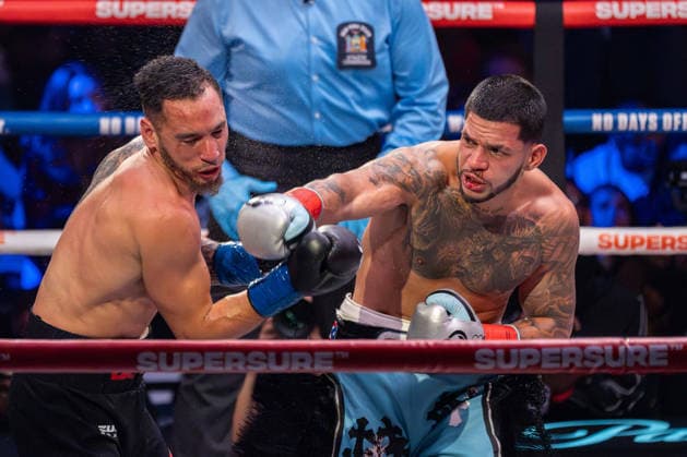 July 26, 2026, New York, New York, USA: EDGAR BERLANGA (teal trunks) battles STEVEN BUTLER in a super middleweight bout at Madison Square Garden in New York, New York. New York USA - ZUMAp109 20260726_zaf_p109_026 Copyright: xJoelxPlummerx