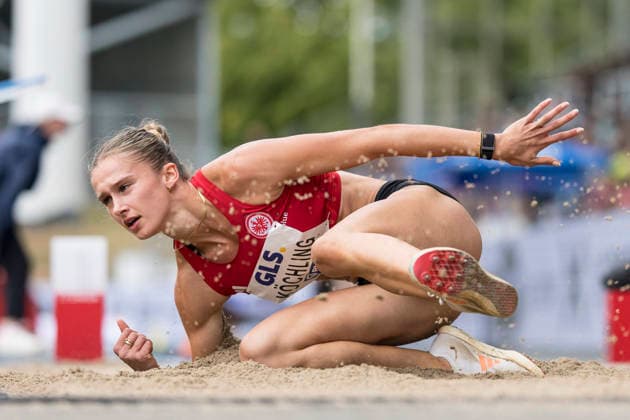 Deutsche Leichtathletik-Meisterschaften; Bochum-Wattenscheid, 26.07.2026 Finja Köchling (Eintracht Frankfurt e.V.), Weitsprung; Deutsche Leichtathletik-Meisterschaften am 26.07.2026 im Lorheide-Stadion, Bochum-Wattenscheid (Nordrhein-Westfalen). *** German Track and Field Championships, Bochum-Wattenscheid, July 26, 2026; Finja Köchling, Eintracht Frankfurt e.V., Long Jump; German Track and Field Championships on July 26, 2026, at Lorheide Stadium, Bochum-Wattenscheid, North Rhine-Westphalia Copyright: xBEAUTIFULxSPORTS AxelxKohringx