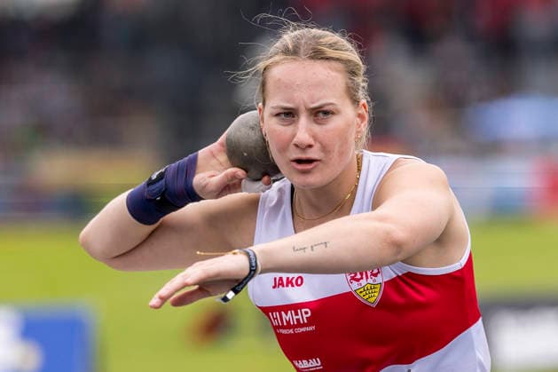 Deutsche Leichtathletik-Meisterschaften; Bochum-Wattenscheid, 26.07.2026 Chantal Rimke (VfB Stuttgart 1893), Kugelstossen; Deutsche Leichtathletik-Meisterschaften am 26.07.2026 im Lorheide-Stadion, Bochum-Wattenscheid (Nordrhein-Westfalen). *** German Track and Field Championships, Bochum Wattenscheid, July 26, 2026; Chantal Rimke, VfB Stuttgart 1893, shot put; German Track and Field Championships on July 26, 2026, at Lorheide Stadium, Bochum-Wattenscheid, North Rhine-Westphalia Copyright: xBEAUTIFULxSPORTS AxelxKohringx