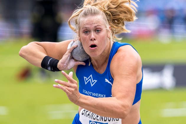 Deutsche Leichtathletik-Meisterschaften; Bochum-Wattenscheid, 26.07.2026 Annina Brandenburg (TV Wattenscheid 01), Kugelstossen; Deutsche Leichtathletik-Meisterschaften am 26.07.2026 im Lorheide-Stadion, Bochum-Wattenscheid (Nordrhein-Westfalen). *** German Track and Field Championships, Bochum Wattenscheid, July 26, 2026; Annina Brandenburg, TV Wattenscheid 01, shot put; German Track and Field Championships on July 26, 2026, at Lorheide Stadium, Bochum-Wattenscheid, North Rhine-Westphalia Copyright: xBEAUTIFULxSPORTS AxelxKohringx
