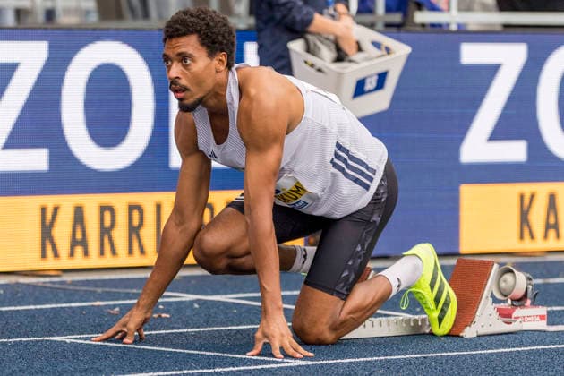 Deutsche Leichtathletik-Meisterschaften; Bochum-Wattenscheid, 26.07.2026 Emil Agyekum (SCC Berlin), 400m-Hürden-Finale; Deutsche Leichtathletik-Meisterschaften am 26.07.2026 im Lorheide-Stadion, Bochum-Wattenscheid (Nordrhein-Westfalen). *** German Track and Field Championships, Bochum Wattenscheid, July 26, 2026; Emil Agyekum, SCC Berlin, 400-meter hurdles final at the German Track and Field Championships on July 26, 2026, at Lorheide Stadium, Bochum-Wattenscheid, North Rhine-Westphalia Copyright: xBEAUTIFULxSPORTS AxelxKohringx