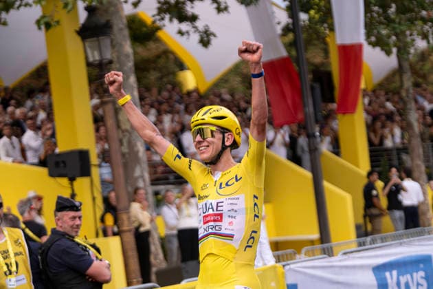 July 26, 2026, Paris, Turin, FRANCE: PARIS. FRANCE - JULY 26 :..Tadej Pogacar celebrates is fifth overall victory at Tour De France after Stage 21 Paris-Paris Paris FRANCE  - ZUMAm214 20260726_zip_m214_042 Copyright: xMatteoxSeccix 113 Th Tour De France 2026 - Stage 21 (Paris-Paris)  - ZUMA0862 0862748292st Copyright: xIMAGO MatteoxSeccix