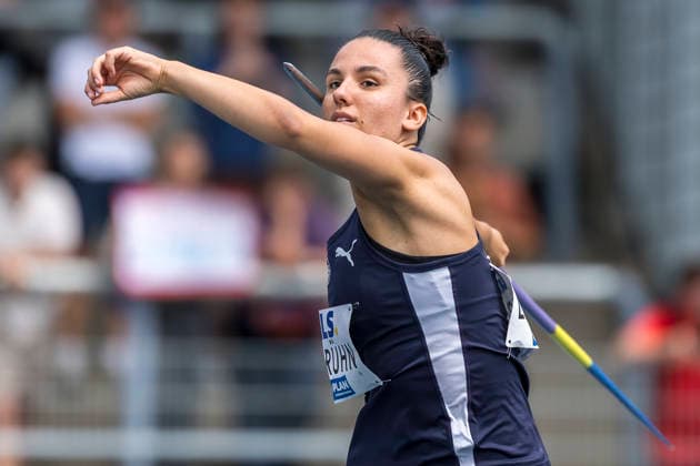 Deutsche Leichtathletik-Meisterschaften; Bochum-Wattenscheid, 26.07.2026 Lorena Frühn (LG Offenburg), Speerwurf; Deutsche Leichtathletik-Meisterschaften am 26.07.2026 im Lorheide-Stadion, Bochum-Wattenscheid (Nordrhein-Westfalen). *** German Track and Field Championships, Bochum-Wattenscheid, July 26, 2026; Lorena Frühn, LG Offenburg, javelin throw; German Track and Field Championships on July 26, 2026, at Lorheide Stadium, Bochum-Wattenscheid, North Rhine-Westphalia Copyright: xBEAUTIFULxSPORTS AxelxKohringx