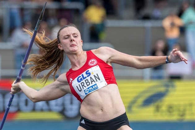 Deutsche Leichtathletik-Meisterschaften; Bochum-Wattenscheid, 26.07.2026 Lilly Urban (Eintracht Frankfurt e.V.), Speerwurf; Deutsche Leichtathletik-Meisterschaften am 26.07.2026 im Lorheide-Stadion, Bochum-Wattenscheid (Nordrhein-Westfalen). *** German Track and Field Championships, Bochum-Wattenscheid, July 26, 2026; Lilly Urban, Eintracht Frankfurt e.V., javelin throw; German Track and Field Championships on July 26, 2026, at Lorheide Stadium, Bochum-Wattenscheid, North Rhine-Westphalia Copyright: xBEAUTIFULxSPORTS AxelxKohringx