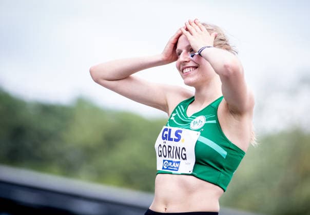 Deutsche Leichtathletik-Meisterschaften; Bochum-Wattenscheid, 26.07.2026 Freude bei Johanna Göring (SV Salamander Kornwestheim) im Hochsprung der Frauen; Deutsche Leichtathletik-Meisterschaften am 26.07.2026 im Lohrheidestadion in Bochum-Wattenscheid (Nordrhein-Westfalen). *** German Track and Field Championships, Bochum-Wattenscheid, July 26, 2026: Johanna Göring of SV Salamander Kornwestheim celebrates her victory in the women’s high jump at the German Track and Field Championships on July 26, 2026, at the Lohrheidestadion in Bochum-Wattenscheid, North Rhine-Westphalia Copyright: xBEAUTIFULxSPORTS R.xSchmittx