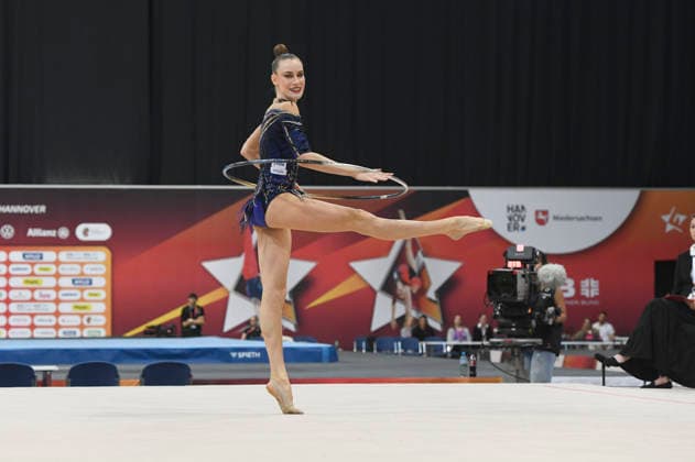 Darja Varfolomeev gewinnt die Goldmedaille im Finale der Deutschen Meisterschaft in Rhythmischer Sportgymnastik, Reifen bei den 6. Finals 2026 in der ZAG Arena. Hannover, 26.07.2026 *** Darja Varfolomeev wins the gold medal in the Rhythmic Gymnastics Hoop final at the 2026 German Championships, held as part of the 6 Finals 2026 at the ZAG Arena in Hanover on July 26, 2026 Foto:xC.xNiehausx xFuturexImagex finals_6794