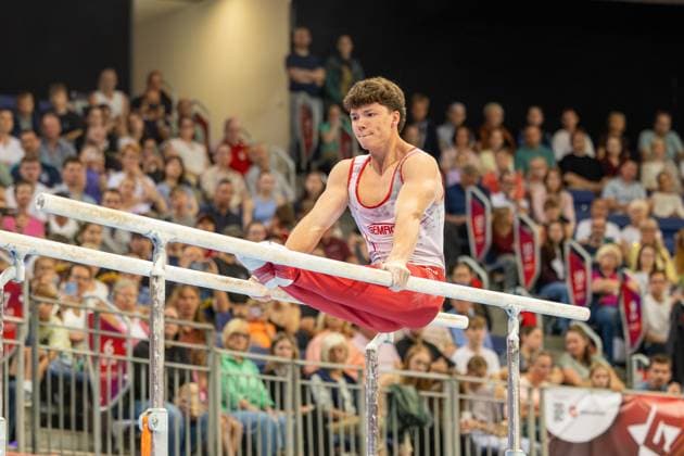 DM Finals 2026; Gerätfinals Männer Barren***Radomyr Stelmakh bei seiner Übung *** 2026 DM Finals Men s Apparatus Finals: Parallel Bars***Radomyr Stelmakh performing his routine Copyright: xUdoxHerrmannx