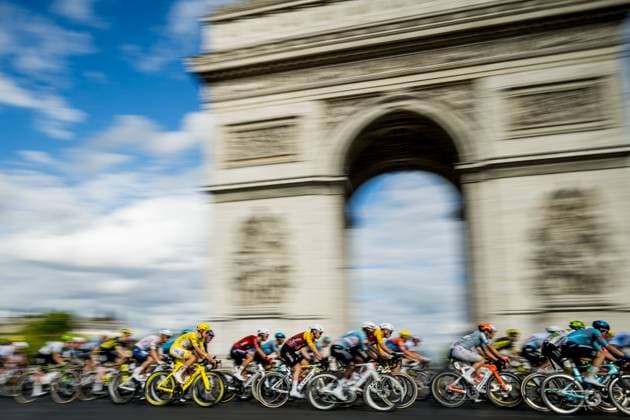 Slovenian Tadej Pogacar of UAE Team Emirates-XRG pictured in action during stage 21 of the 2026 Tour de France cycling race, a stage of 130km from Thoiry to Paris Champs-Elysees , on Sunday 26 July 2026. The 113th edition of the Tour de France starts on Saturday 4 July in Barcelona, Spain, and will finish in Paris, France on the 26th of July. JASPERxJACOBS  x182145187x