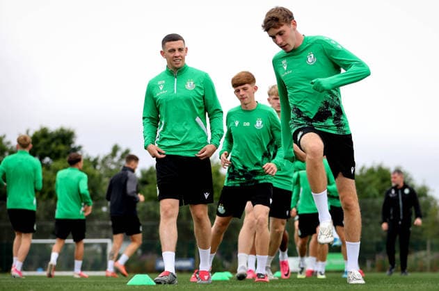 Shamrock Rovers press conference, PK, Pressekonferenz & Squad Training, Roadstone, Dublin 27 7 2026 Gary O Neill and Matt Healy Gary O Neill and Matt Healy 27 7 2026  Copyright: xx RB2_4892