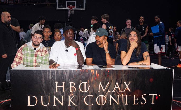 Die Jury (Rohat, Dennis Schröder, Maodo Lo, Bad Chieff v.l.n.r) 26.07.2026, LGCY, Basketball, Uber East Halle, Berlin *** The jury: Rohat, Dennis Schröder, Maodo Lo, Bad Chieff (from left to right), July 26, 2026, LGCY, basketball, Uber East Halle, Berlin Copyright: HMBxMedia xFinnxWeidmann