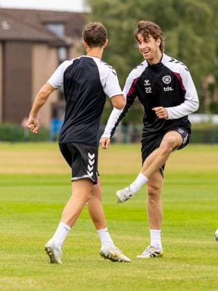 Tomas Bent Magnusson of Heart of Midlothian during Hearts training ahead of the clash with Sturm Graz Heart of Midlothian Training, Football, Oriam, Edinburgh, Scotland, UK - 27 Jul 2026Edinburgh Oriam Scotland United Kingdom EDITORIAL USE ONLY No use with unauthorised audio, video, data, fixture lists, club league logos or live services. Online in-match use limited to 120 images, no video emulation. No use in betting, games or single club league player publications.  Copyright: xAlanxRennie Shutterstockx 17015659aq