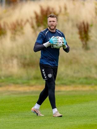 Zander Clark of Heart of Midlothian1 during Hearts training ahead of the clash with Sturm Graz Heart of Midlothian Training, Football, Oriam, Edinburgh, Scotland, UK - 27 Jul 2026Edinburgh Oriam Scotland United Kingdom EDITORIAL USE ONLY No use with unauthorised audio, video, data, fixture lists, club league logos or live services. Online in-match use limited to 120 images, no video emulation. No use in betting, games or single club league player publications.  Copyright: xAlanxRennie Shutterstockx 17015659aj