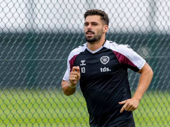 Claudio Braga of Heart of Midlothian during Hearts training ahead of the clash with Sturm Graz Heart of Midlothian Training, Football, Oriam, Edinburgh, Scotland, UK - 27 Jul 2026Edinburgh Oriam Scotland United Kingdom EDITORIAL USE ONLY No use with unauthorised audio, video, data, fixture lists, club league logos or live services. Online in-match use limited to 120 images, no video emulation. No use in betting, games or single club league player publications.  Copyright: xAlanxRennie Shutterstockx 17015659ak