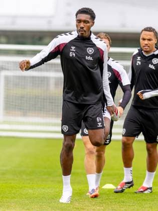 Malachi Fagan-Walcott of Heart of Midlothian during Hearts training ahead of the clash with Sturm Graz Heart of Midlothian Training, Football, Oriam, Edinburgh, Scotland, UK - 27 Jul 2026Edinburgh Oriam Scotland United Kingdom EDITORIAL USE ONLY No use with unauthorised audio, video, data, fixture lists, club league logos or live services. Online in-match use limited to 120 images, no video emulation. No use in betting, games or single club league player publications.  Copyright: xAlanxRennie Shutterstockx 17015659am