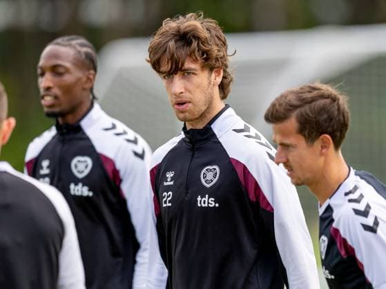Tomas Bent Magnusson of Heart of Midlothian during Hearts training ahead of the clash with Sturm Graz Heart of Midlothian Training, Football, Oriam, Edinburgh, Scotland, UK - 27 Jul 2026Edinburgh Oriam Scotland United Kingdom EDITORIAL USE ONLY No use with unauthorised audio, video, data, fixture lists, club league logos or live services. Online in-match use limited to 120 images, no video emulation. No use in betting, games or single club league player publications.  Copyright: xAlanxRennie Shutterstockx 17015659cy