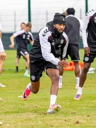 Sabri Guendouz of Heart of Midlothian during Hearts training ahead of the clash with Sturm Graz Heart of Midlothian Training, Football, Oriam, Edinburgh, Scotland, UK - 27 Jul 2026Edinburgh Oriam Scotland United Kingdom EDITORIAL USE ONLY No use with unauthorised audio, video, data, fixture lists, club league logos or live services. Online in-match use limited to 120 images, no video emulation. No use in betting, games or single club league player publications.  Copyright: xAlanxRennie Shutterstockx 17015659cs